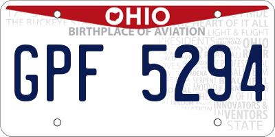 OH license plate GPF5294