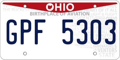 OH license plate GPF5303