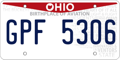 OH license plate GPF5306