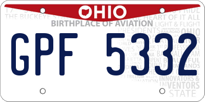OH license plate GPF5332