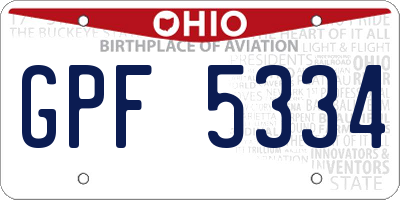 OH license plate GPF5334