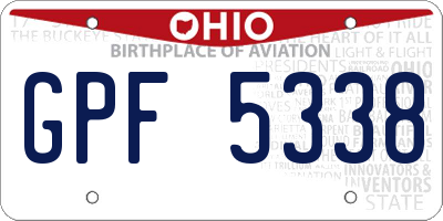 OH license plate GPF5338