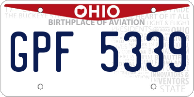 OH license plate GPF5339