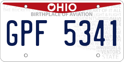 OH license plate GPF5341