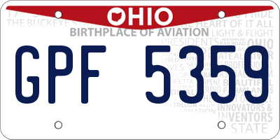 OH license plate GPF5359