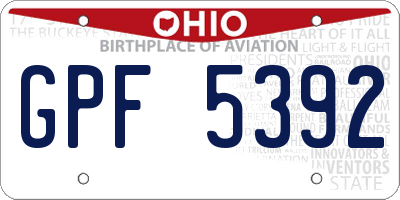 OH license plate GPF5392