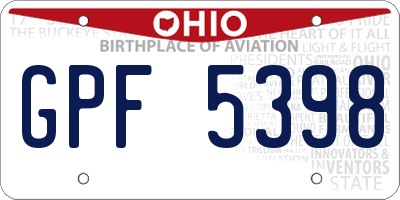 OH license plate GPF5398