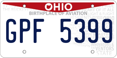 OH license plate GPF5399