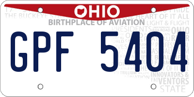 OH license plate GPF5404