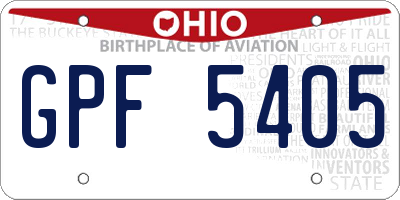 OH license plate GPF5405