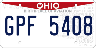 OH license plate GPF5408