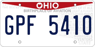 OH license plate GPF5410