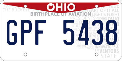 OH license plate GPF5438