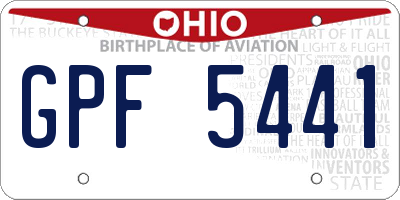 OH license plate GPF5441
