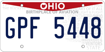 OH license plate GPF5448