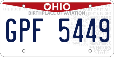 OH license plate GPF5449