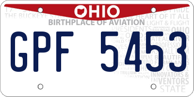 OH license plate GPF5453