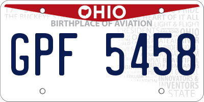 OH license plate GPF5458
