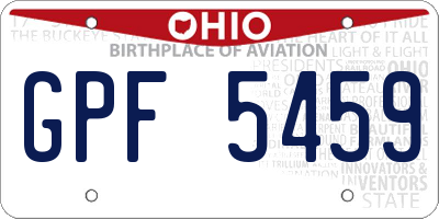 OH license plate GPF5459