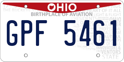 OH license plate GPF5461