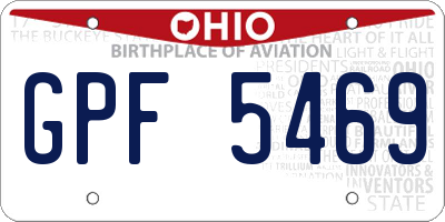 OH license plate GPF5469