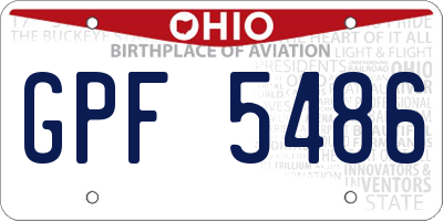 OH license plate GPF5486