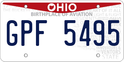 OH license plate GPF5495