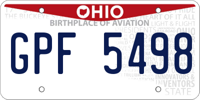 OH license plate GPF5498