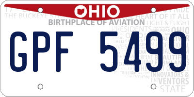 OH license plate GPF5499
