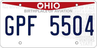 OH license plate GPF5504