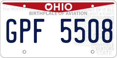 OH license plate GPF5508
