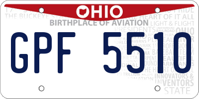 OH license plate GPF5510