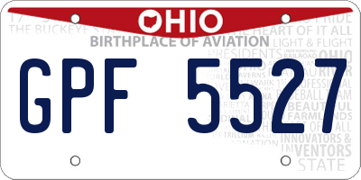 OH license plate GPF5527