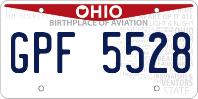 OH license plate GPF5528