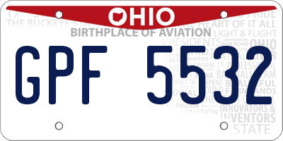 OH license plate GPF5532