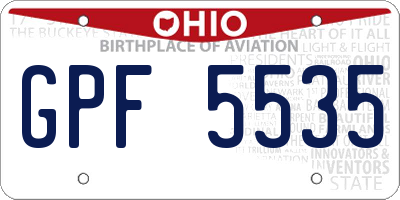 OH license plate GPF5535