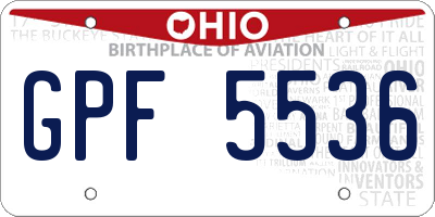 OH license plate GPF5536