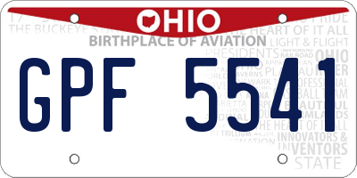 OH license plate GPF5541