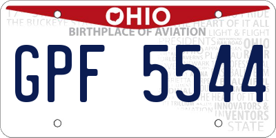 OH license plate GPF5544