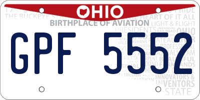 OH license plate GPF5552