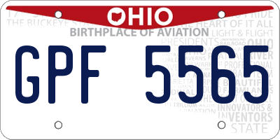 OH license plate GPF5565
