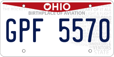 OH license plate GPF5570