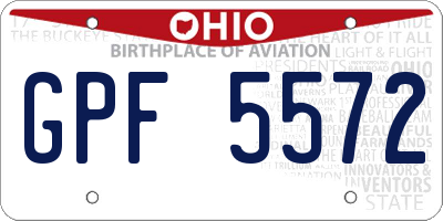OH license plate GPF5572