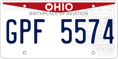 OH license plate GPF5574