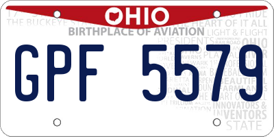 OH license plate GPF5579