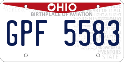 OH license plate GPF5583