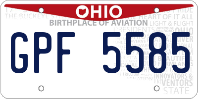 OH license plate GPF5585