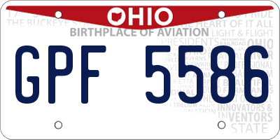 OH license plate GPF5586