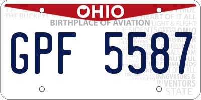 OH license plate GPF5587