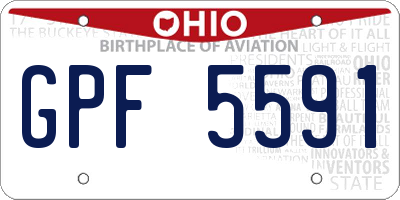 OH license plate GPF5591